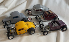 Lot of 5 Well Built Model Cars Junkyard – 1920s 1930s Custom Hot Rods, Revell
