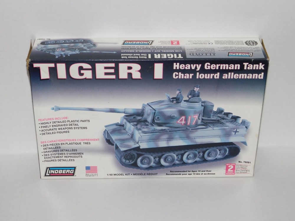 Lindberg WW2 Tiger I Heavy German Tank Plastic Model Kit 1:48 Scale Sealed Parts