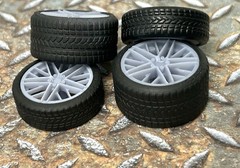 1/24 Scale: 21/20 In. “C6 Corvette ZR1” Wheels W/ Wide Rear Tires