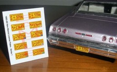 1965 – 1969 NEW MEXICO miniature LICENSE PLATES for 1/25 scale MODEL CARS—READ
