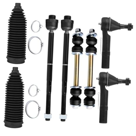 Front Inner Outer Tie Rod End w/Steering Boot fit for Chevy Silverado 1500