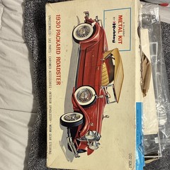 Hubley 1930 Packard Roadster 1:22 Metal Unassembled Kit Chromed Steering