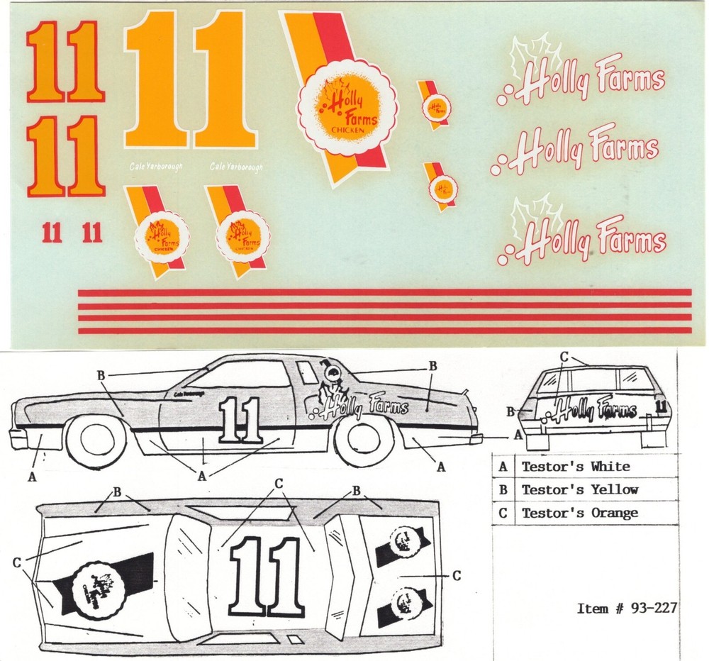 JNJ Hobbies 1/24th. or 1:25th. Decals #11 Holly Farms NOS