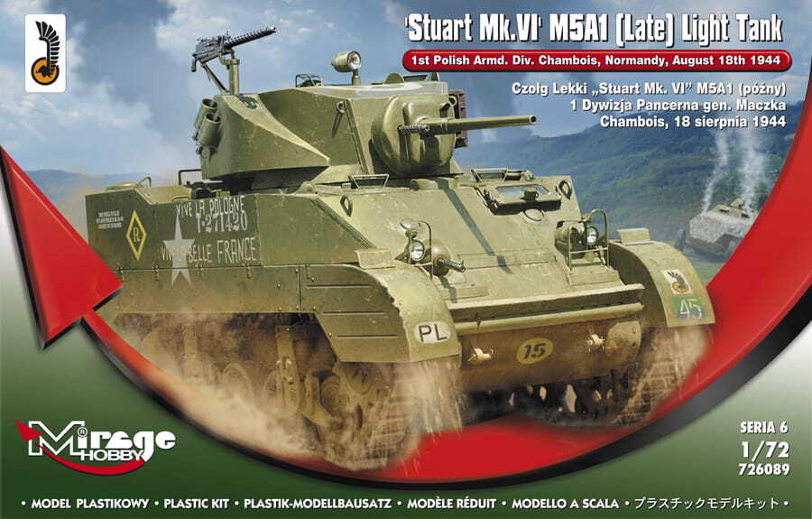 MIRAGE 726089 1:72 M5A1 (Late) ‘Stuart Mk.VI’ Light Tank 1st Polish Armd. Div.