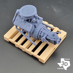Ford Flathead V8 with 4bbl intake model engine resin 3D printed 1:24-1:8 scale