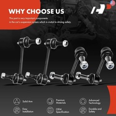 A-Premium Set of 4, Front & Rear Sway Bar Links Kit Stabilizer Bar Links,