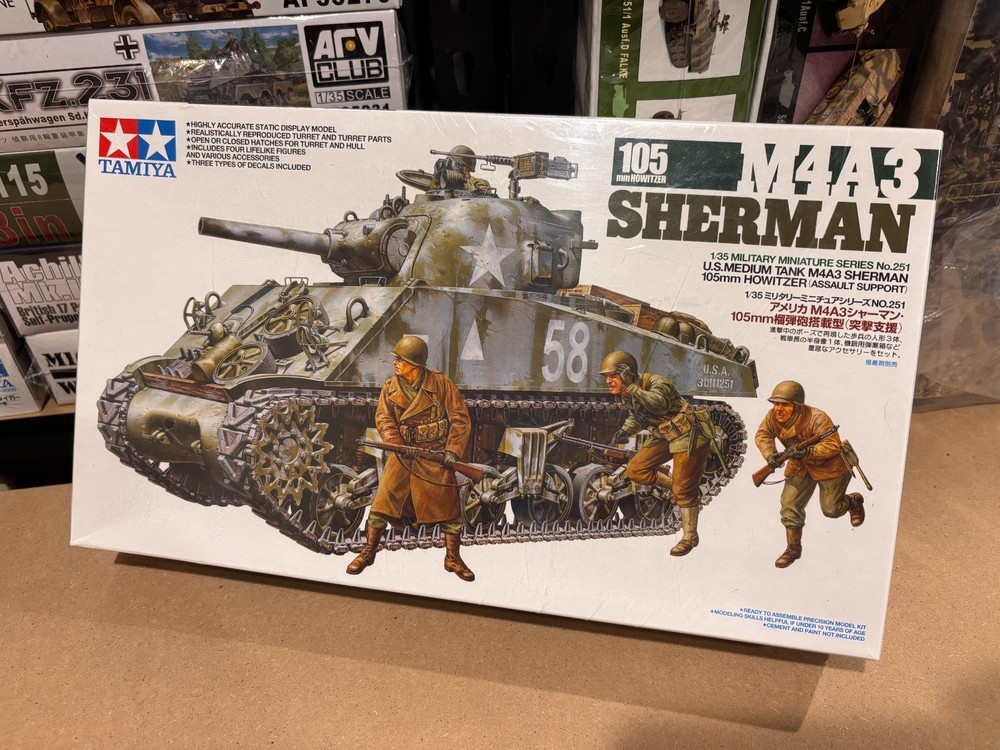 Tamiya 35251 1/35 M4A3 Sherman (105mm Howitzer) Model Kit