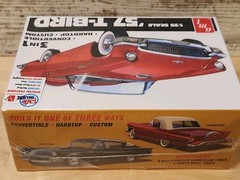 NEW AMT 1:25 1957 FORD THUNDERBIRD T-BIRD CONVERTIBLE 3-in-1 MODEL KIT AMT1397