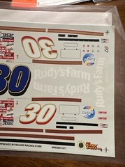 Slixx Decals 1417 1/25 Scale #30 Rudy’s Farm Grand Prix NASCAR