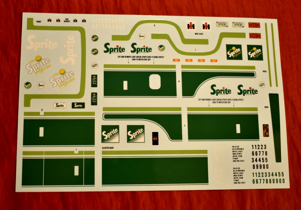 AMT International Transtar Eagle 4300 Sprite Decal Sheet 1/25