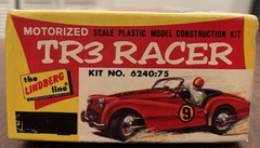 The Lindberg Line~TR3 Racer~Kit No 6240:75~Blue-Rubber Band Powered