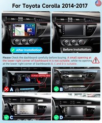 Car Radio Stereo with HiFi Audio for Toyota Corolla 2014-2017 with Wireless