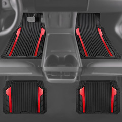 Heavy Duty Rubber Car Mats Metallic, Aluminum Film All Weather Floor Mats Waterp
