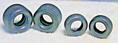 4 SUPER WIDE SUPER STREET SPECIAL TREADED TIRES & 2 FRONT 1/25 SCALE