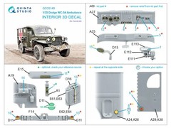 Quinta Studio 1/35 Dodge WC-54 Ambulance 3D Interior/Ext. Color Decals (Zvezda)