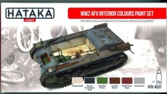Hataka Hobby Paints WORLD WAR II AFV INTERIOR COLORS Acrylic Paint Set