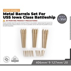 SSPG350001 1/350 Metal Barrels For USS Iowa Class Battleship 406mm*9 127mm*20