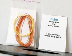 6 Feet Light Orange Spark Plug Wire 1/24 1/25 Scale With Yellow Boot Material