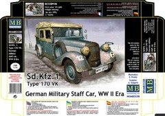 Master Box 3530 Sd. Kfz. 1 Type 170 VK, German Military Staff Car WW II Era 1/35