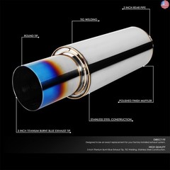 DNA MOTORING EXA-MF-001-T2 Stainless Steel Straight Through Exhaust Muffler