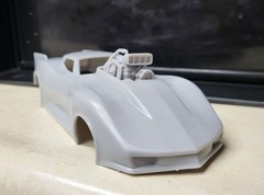 1/24 scale resin 3d printed C3 Corvette Blown Pro Mod drag body model slot car