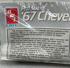 1/25 AMT Pro Street 1967 Chevelle SS 396 Model Tubbed Chassis #6986 NIB
