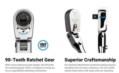 3/8 in. Drive Fine 90-Tooth Locking Flex-Head Ratchet, Extra Long Chrome Handle