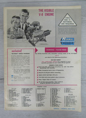 Renwal Visible Automobile V-8 Engine Model Assembly Instructions Only 1960 Litho