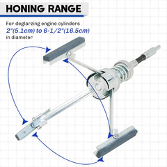 Engine Cylinder Hone Tool | 2″ to 6-1/2″ Diameter Adjustable Deglazer with Extra