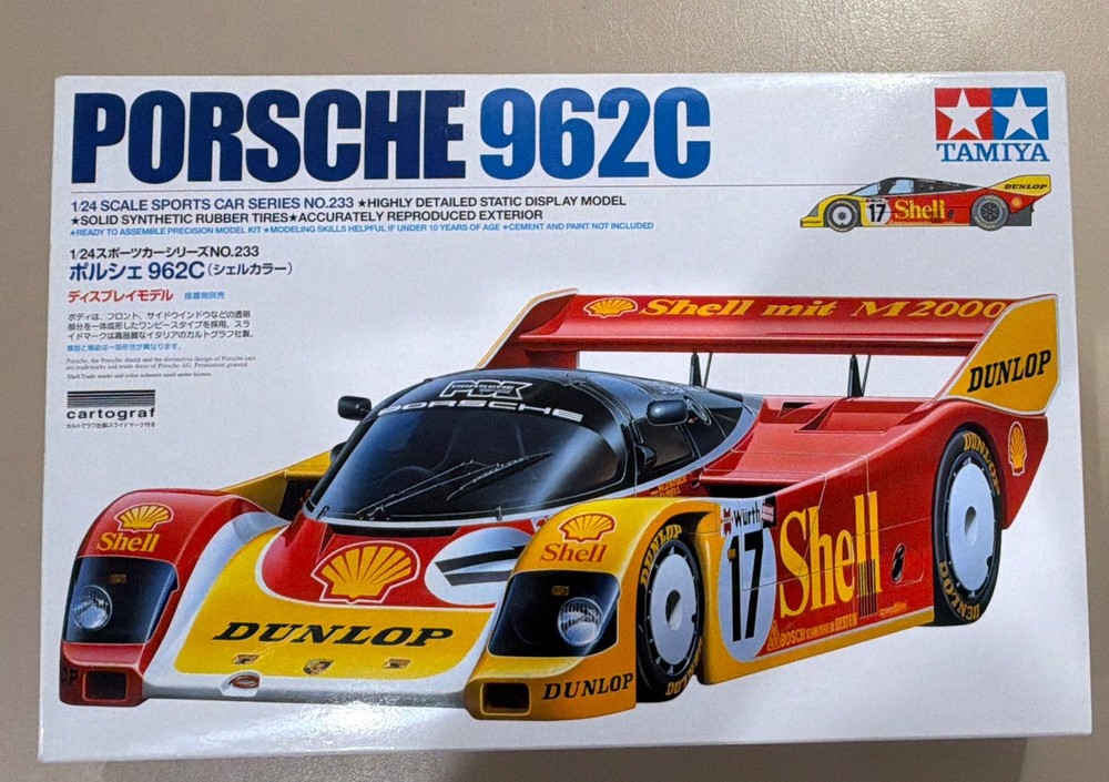 Tamiya Porsche 962C 1:24 Plastic Unassembled Model Kit 24233