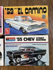 MPC Monogram AMT Empty Box Lot 55 Chev 59 Elcamino Ford Cruising Van 34 Slammer