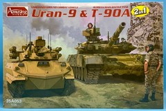 Amusing Hobby AH 35A053 1/35 Russian Main Battle Tank T-90A & Uran-9 Brand New