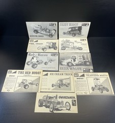 Vintage Monogram Model Kit Instructions Tijuana Taxi Paddy Wagon Red Baron More