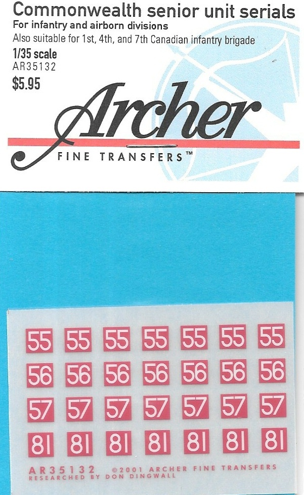 Archer Transfers Commonwealth Canada Infantry Airborne Decals AR35132