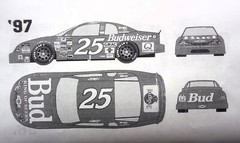 NASCAR DECAL #25 BUDWEISER 1995 MONTE CARLO KEN SHRADER 1/24 POWERSLIDE #238