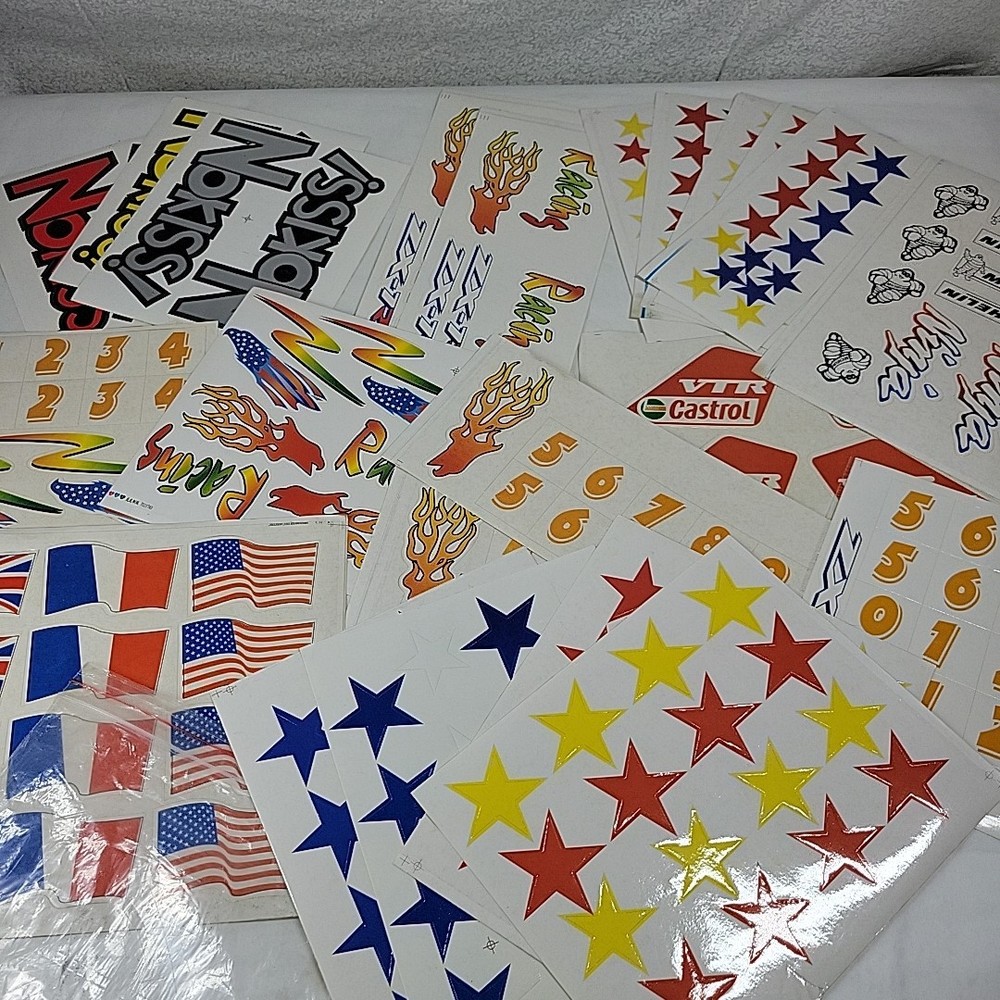 VTG Lot Of Model Car Kit Decals Stickers Sheets Auto Customizing Racing 24 Sheet