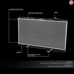 DNA Motoring OEM-RA-2023 Factory Style Aluminum Core Cooling Radiator