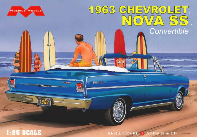 Moebius 2318 1963 Chevrolet Nova SS convertible 1/25 model kit