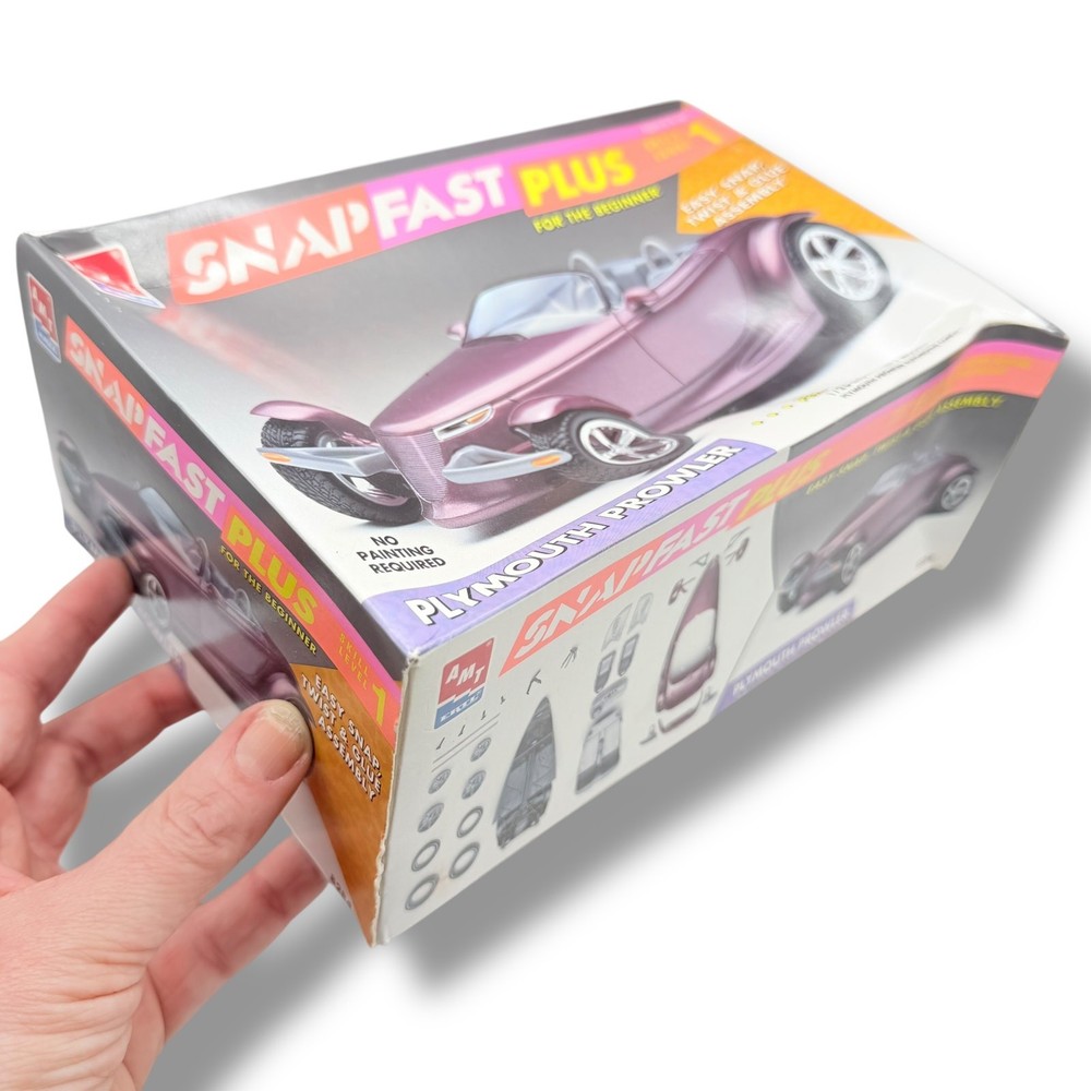 vintage AMT/Ertl Snap Fast Plus Plymouth Prowler model kit.