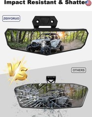 RZR Rear View Mirror, Convex UTV Center Rearview Mirror Compatible with Polaris