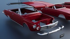 ABS-LIKE RESIN 3D PRINTED 1/25 1965 PLYMOUTH VALIANT CONVERTIBLE FULL KIT