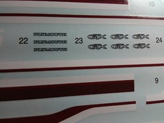 1969 Plymouth GTX Pro Street 1/25 Lot of 2 waterslide decal sheet drag graphics