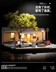 Collector 1:64 Coffee Shop Diorama Car Display Storage Decor Model