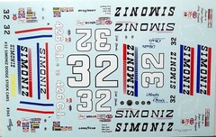 NASCAR DECAL #32 SIMONIZ 1971 DODGE CHARGER DICK BROOKS 1/25 POWERSLIDE