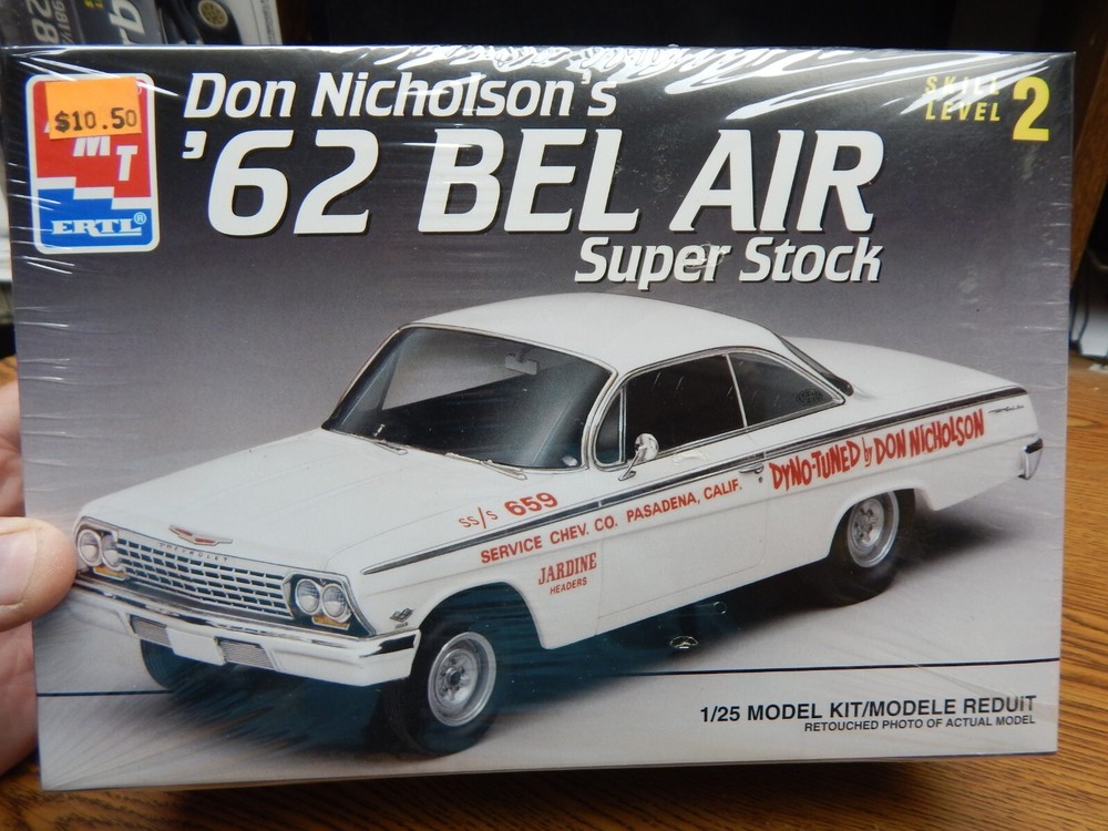 AMT 6699 62 BEL AIR SS DON NICHOLSONS CAR MODEL KIT NEW IN SEALED BOX 1/25 SCALE