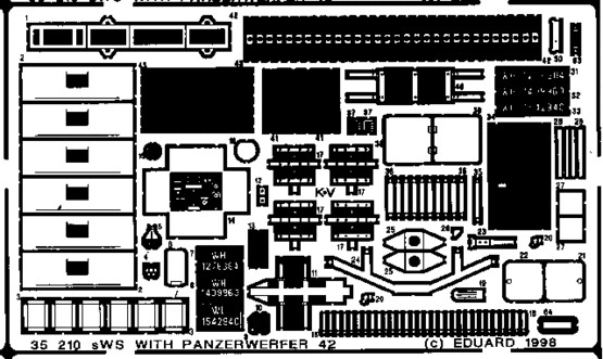 sWS w/PANZERWERFER 42 Eduard 1:35 brass Photo Etched Detail #35210 FOR ITALERI