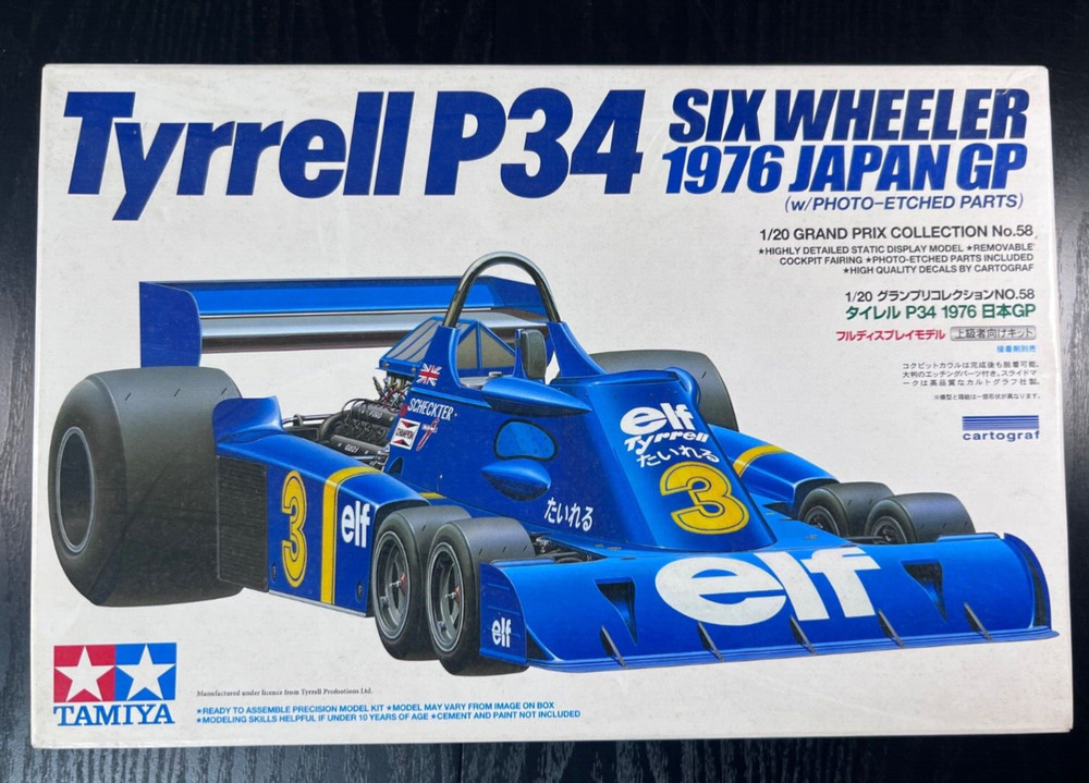 TAMIYA 1/20 Tyrrell P34 SIX WHEELER F1. Item20058 with P/ECHING PARTS from Japan
