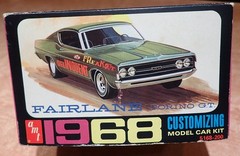 AMT 1968 Ford Fairlane Torino GT model kit unbuilt 60s issue screw bottom