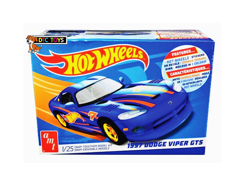 AMT 1/25 1997 Hot Wheels Dodge Viper GTS Snap Plastic Model Kit