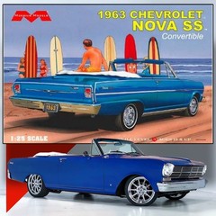 MOEBIUS MODELS 2318 1/25 1963 CHEVROLET NOVA SS CONVERTIBLE MODEL KIT